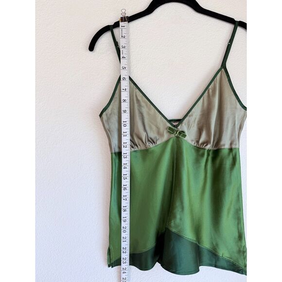 NWT Gold Hawk 100% Silk Colorblock Velvet Bow Camisole in Garden Green Sz Small - Picture 6 of 9